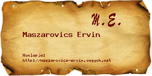 Maszarovics Ervin névjegykártya