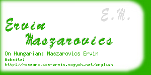 ervin maszarovics business card